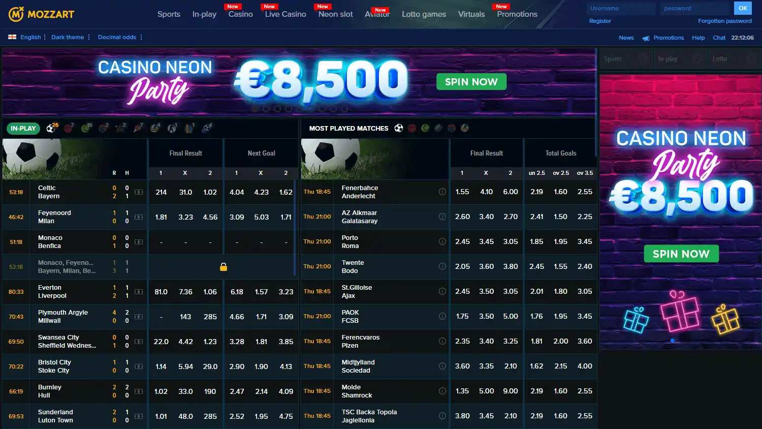 Mozzart Casino screenshot 1