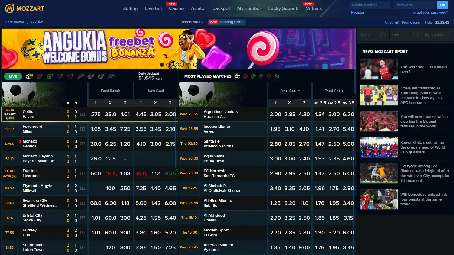 Mozzart Casino screenshot 1