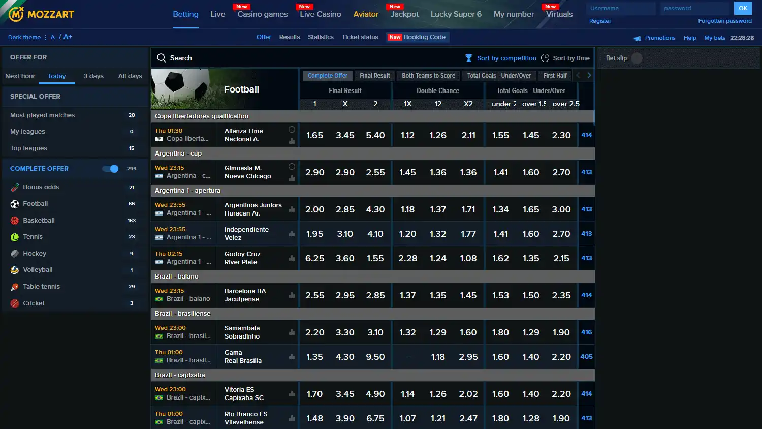 Mozzart Casino screenshot 1