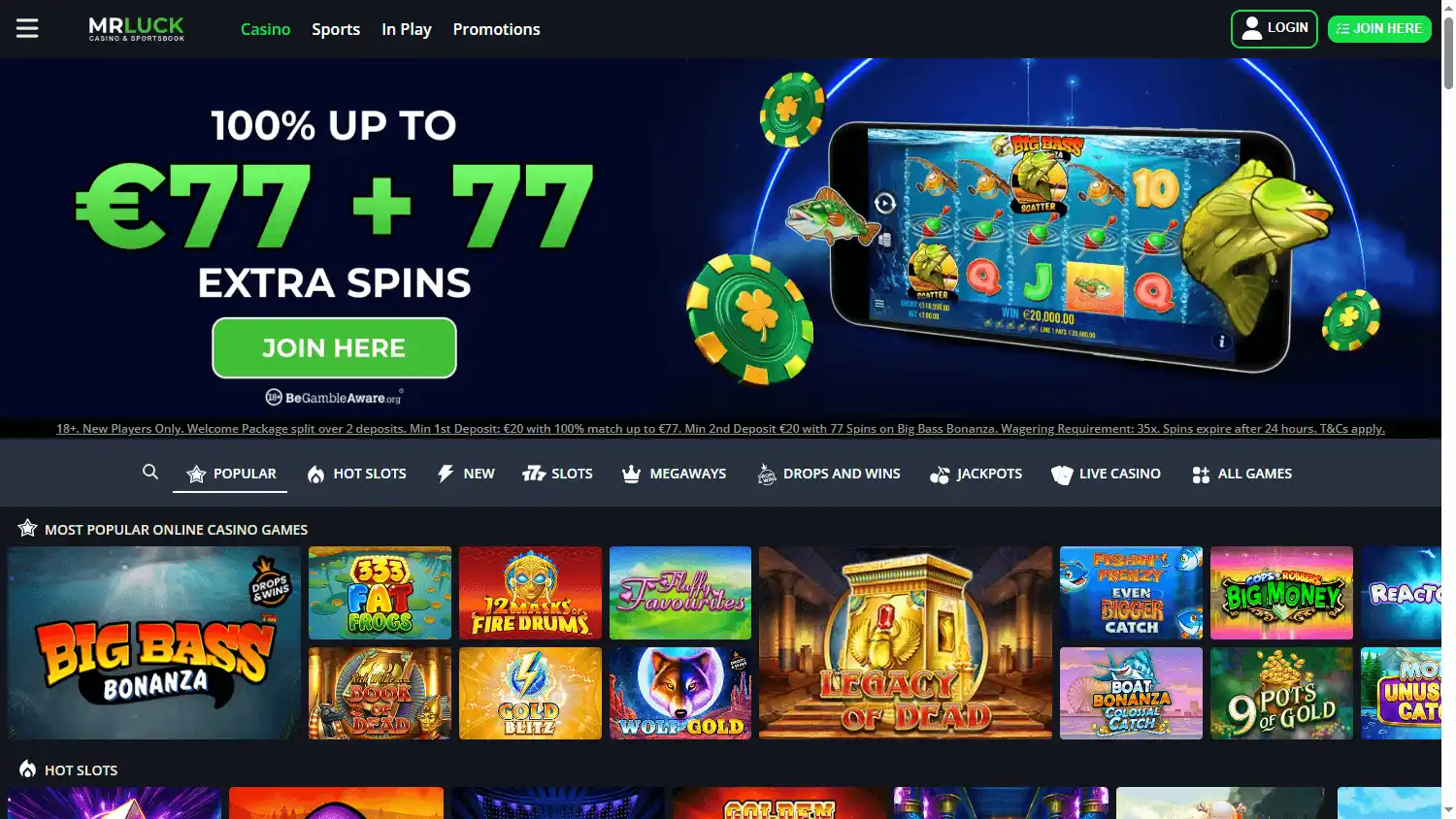 MrLuck Casino screenshot 1