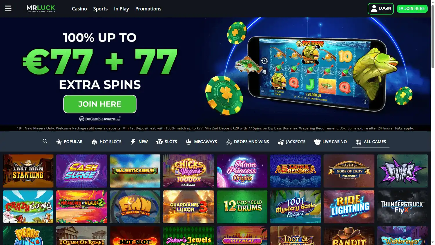 MrLuck Casino screenshot 2