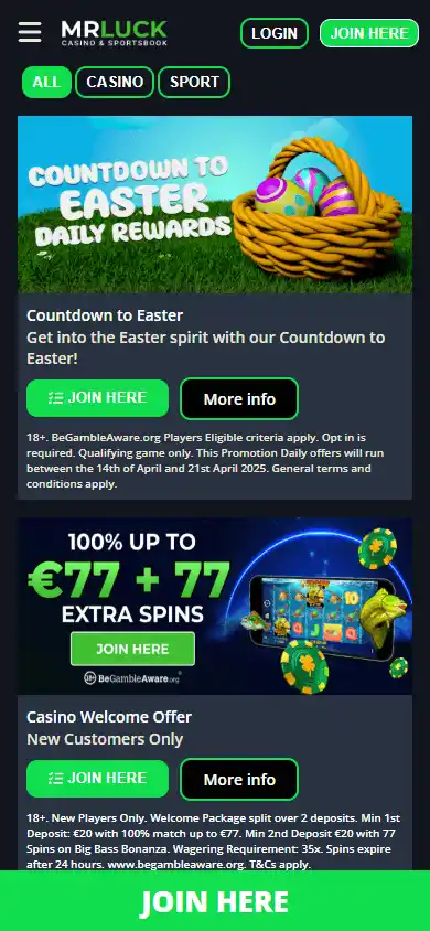 MrLuck Casino screenshot 6