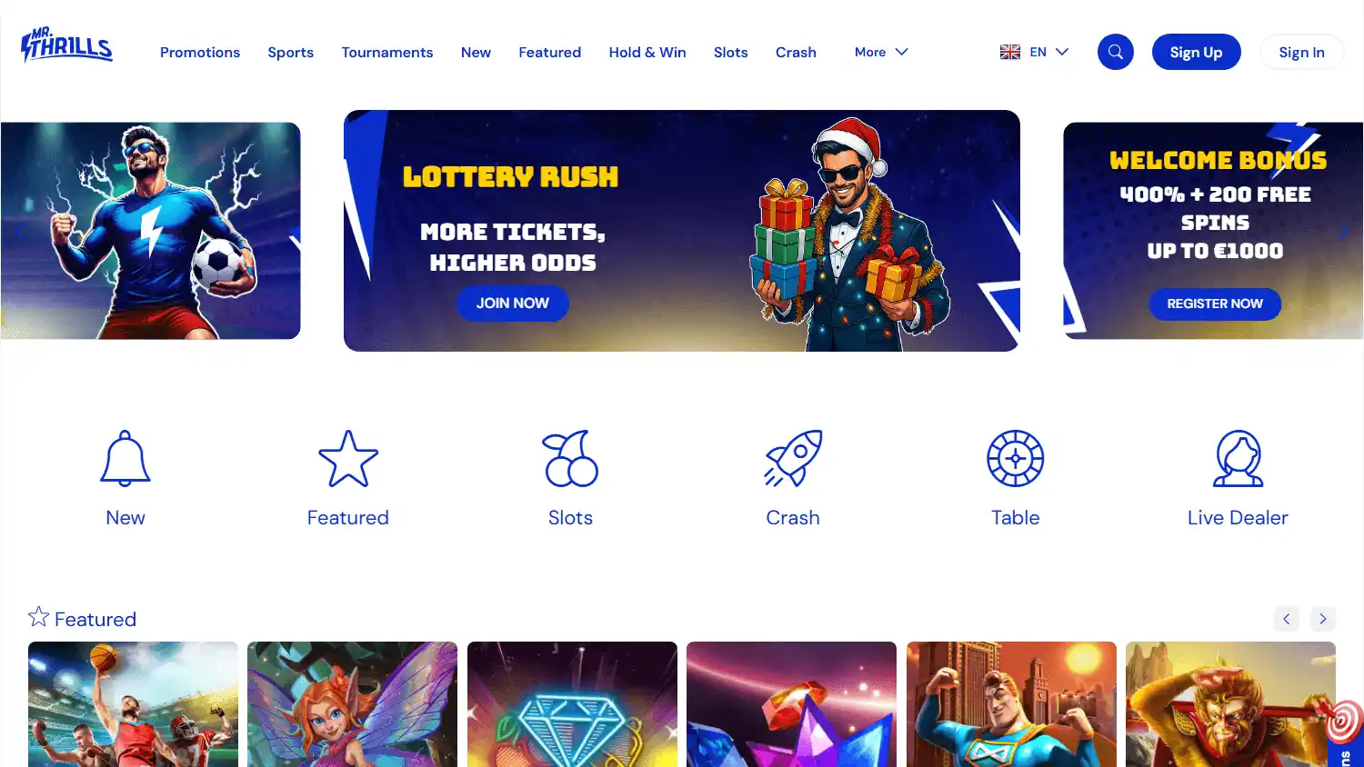 Mr. Thrills Casino screenshot 1