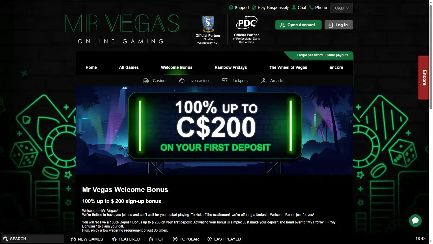 Mr. Vegas Casino screenshot 3