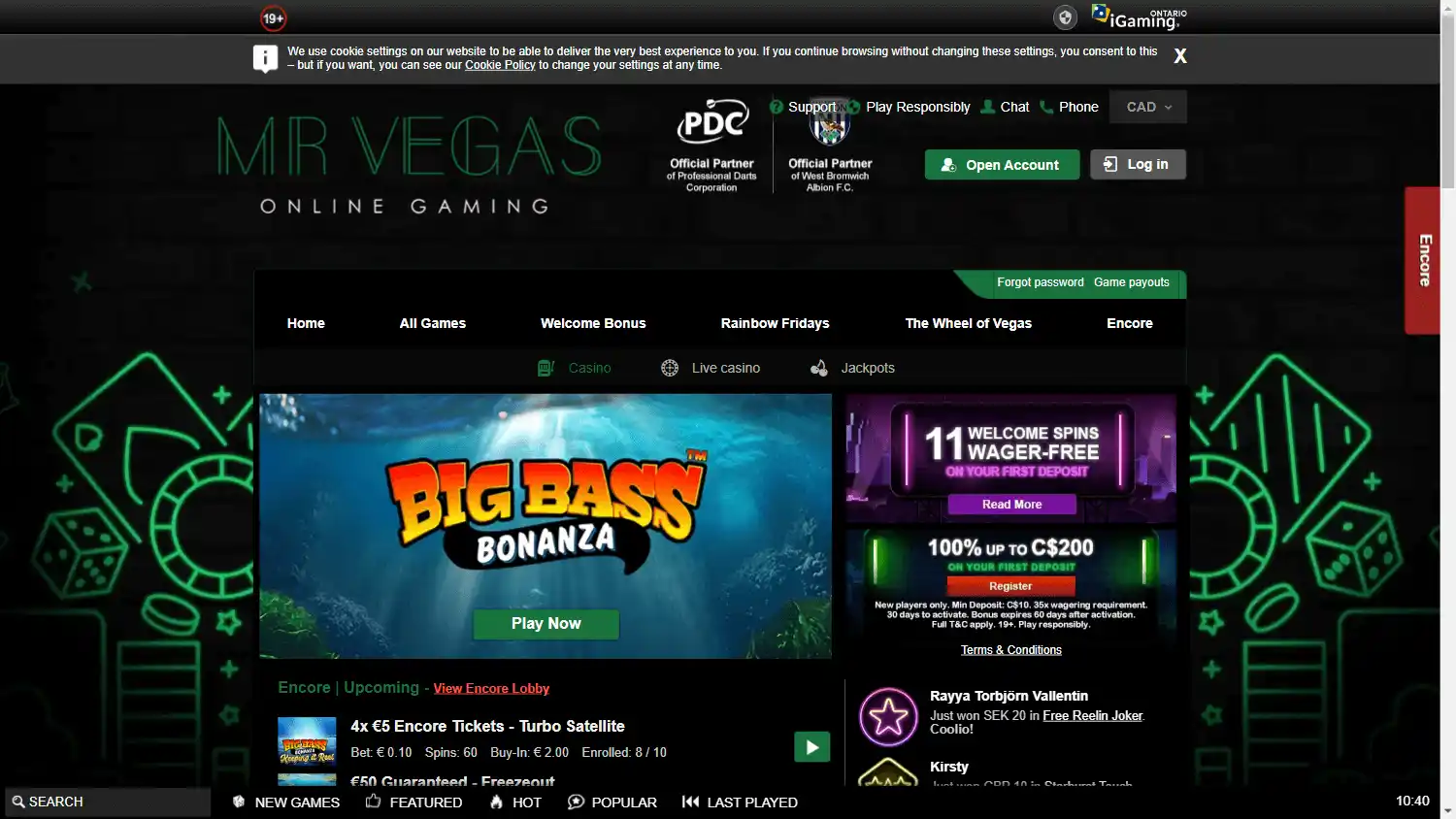 Mr. Vegas Casino Ontario screenshot 1