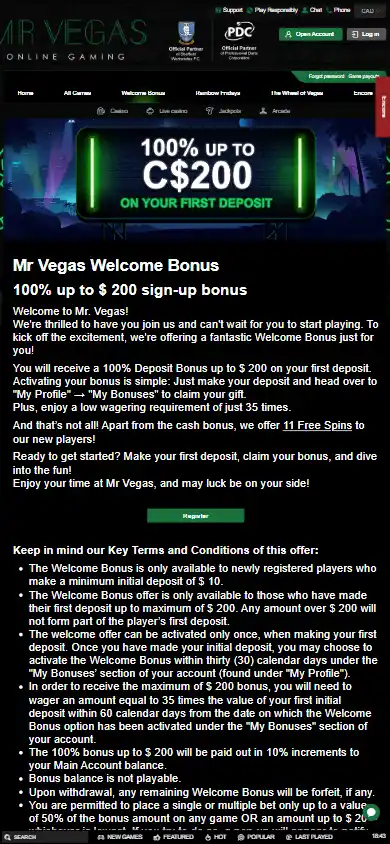 Mr. Vegas Casino Ontario screenshot 7