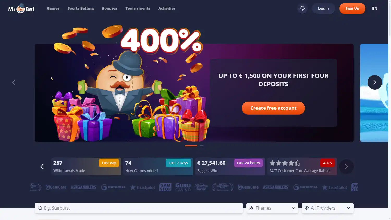 Mr Bet Casino screenshot 1