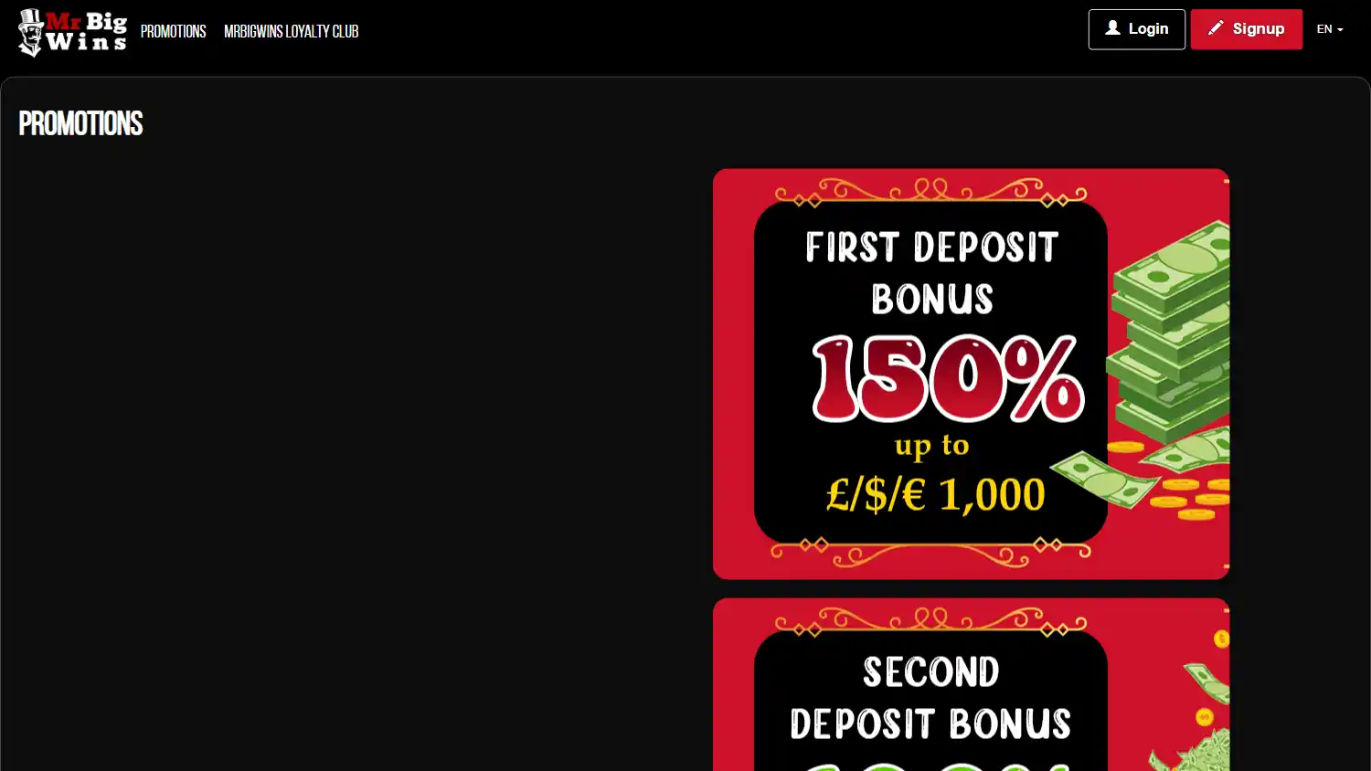 Mr Big Wins Casino screenshot 2