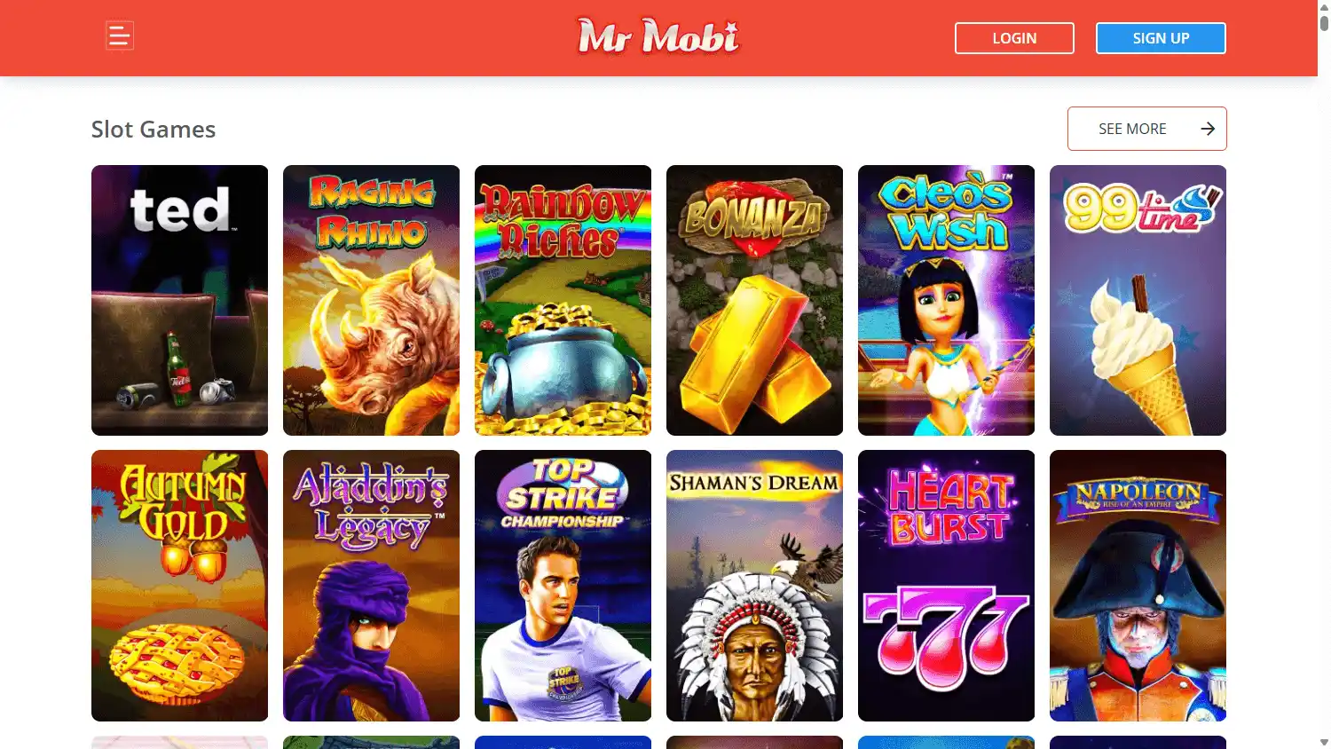 Mr Mobi Casino screenshot 2