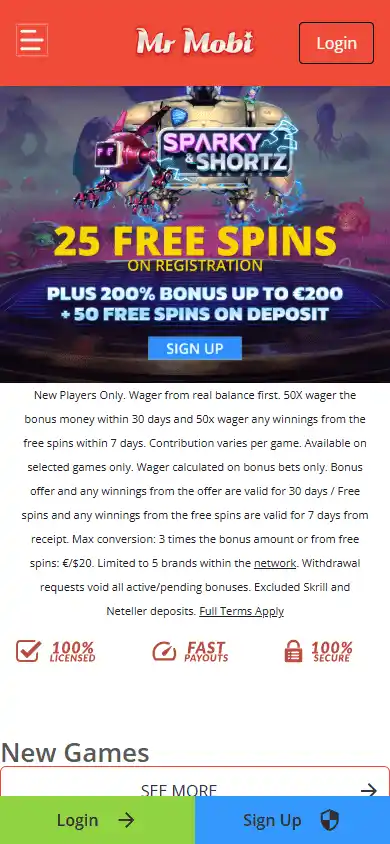 Mr Mobi Casino screenshot 4