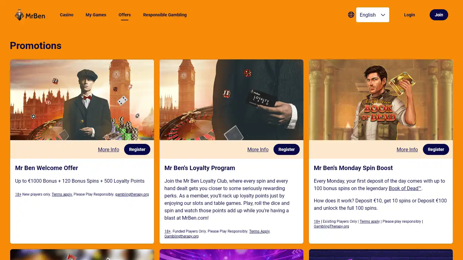 MrBen Casino screenshot 2