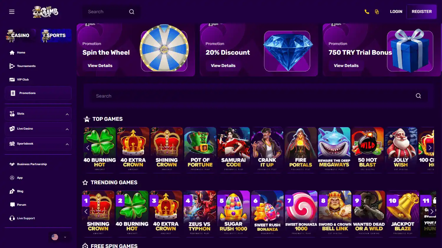 MrGamb Casino screenshot 2