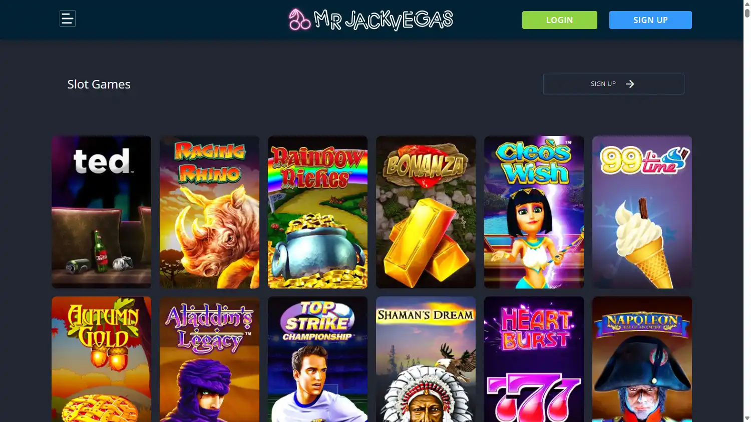 MrJackVegas Casino screenshot 2