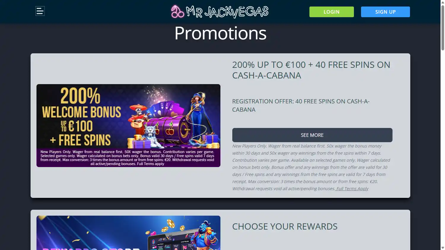 MrJackVegas Casino screenshot 3
