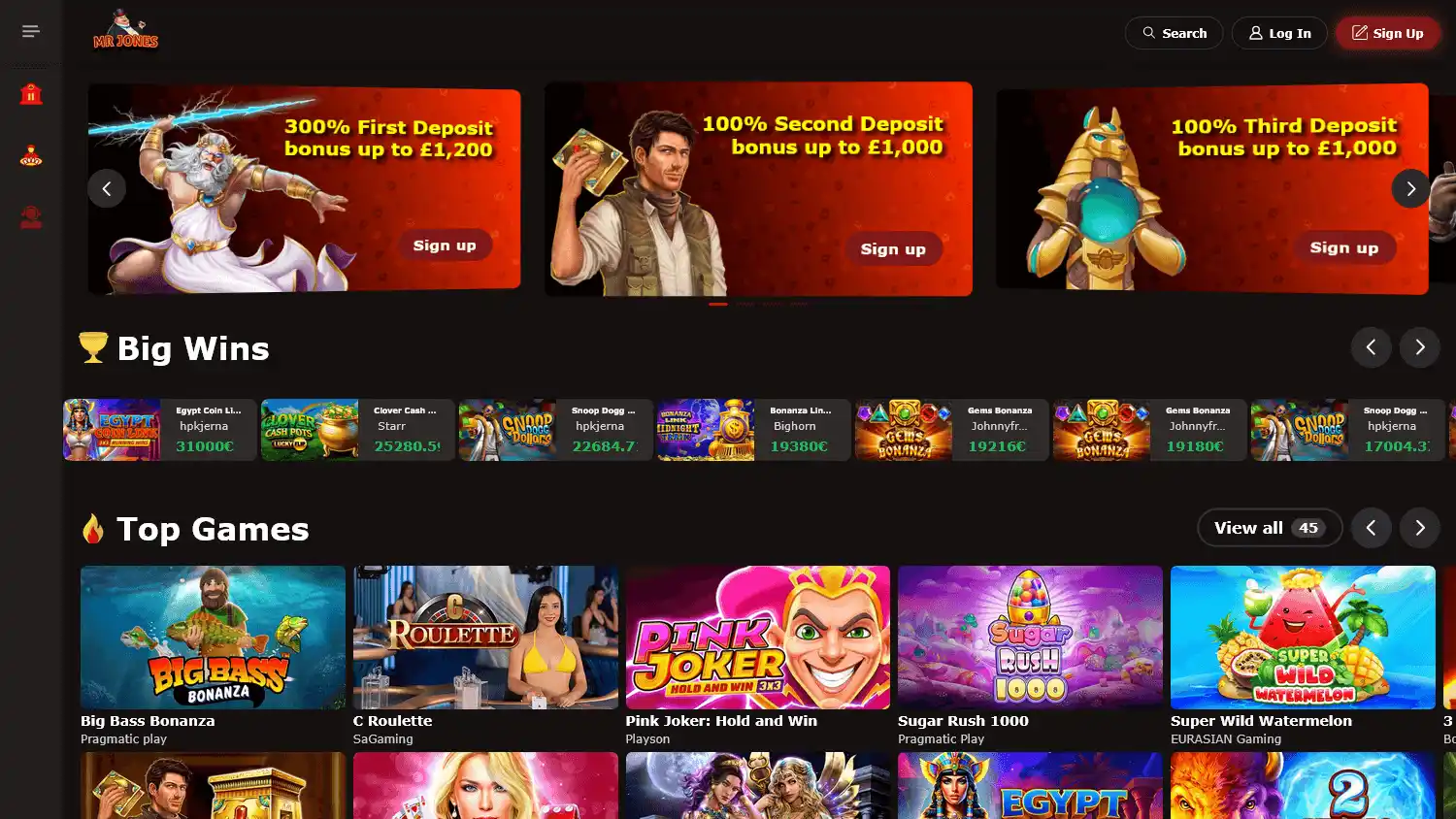 MrJones Casino screenshot 1