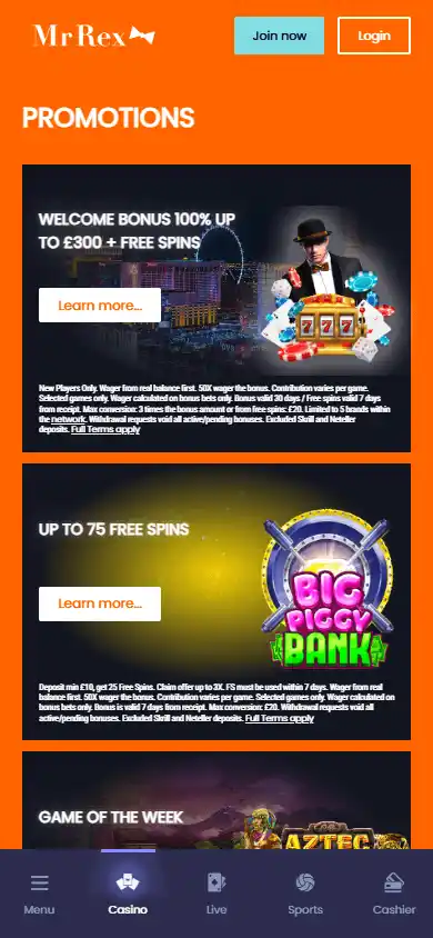 MrRex Casino screenshot 6