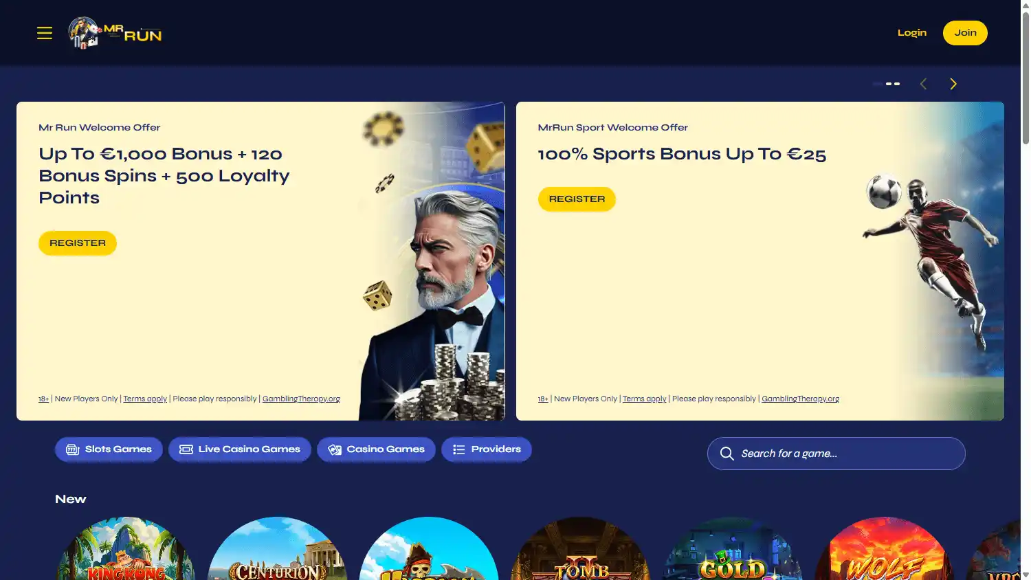 MrRun Casino screenshot 1
