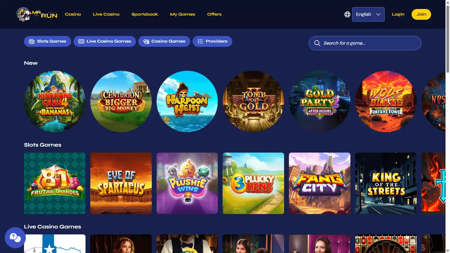 MrRun Casino screenshot 2