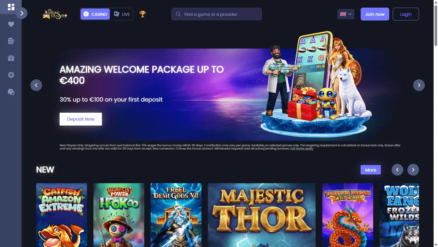MrVegas Casino screenshot 1