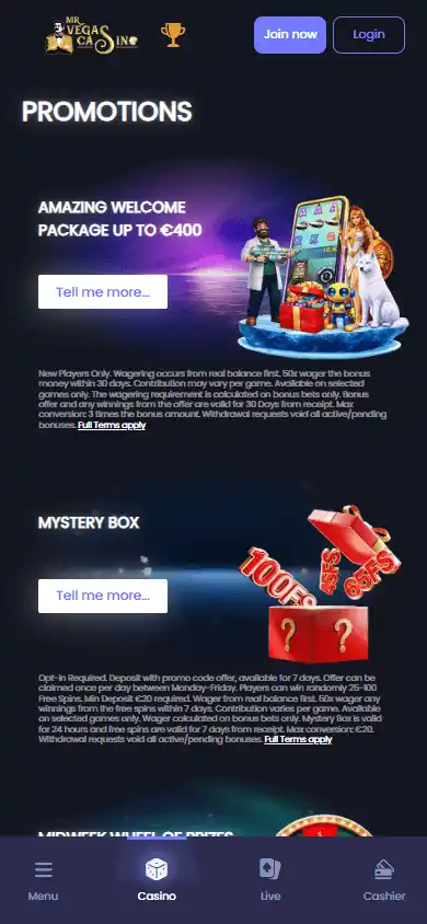 MrVegas Casino screenshot 6