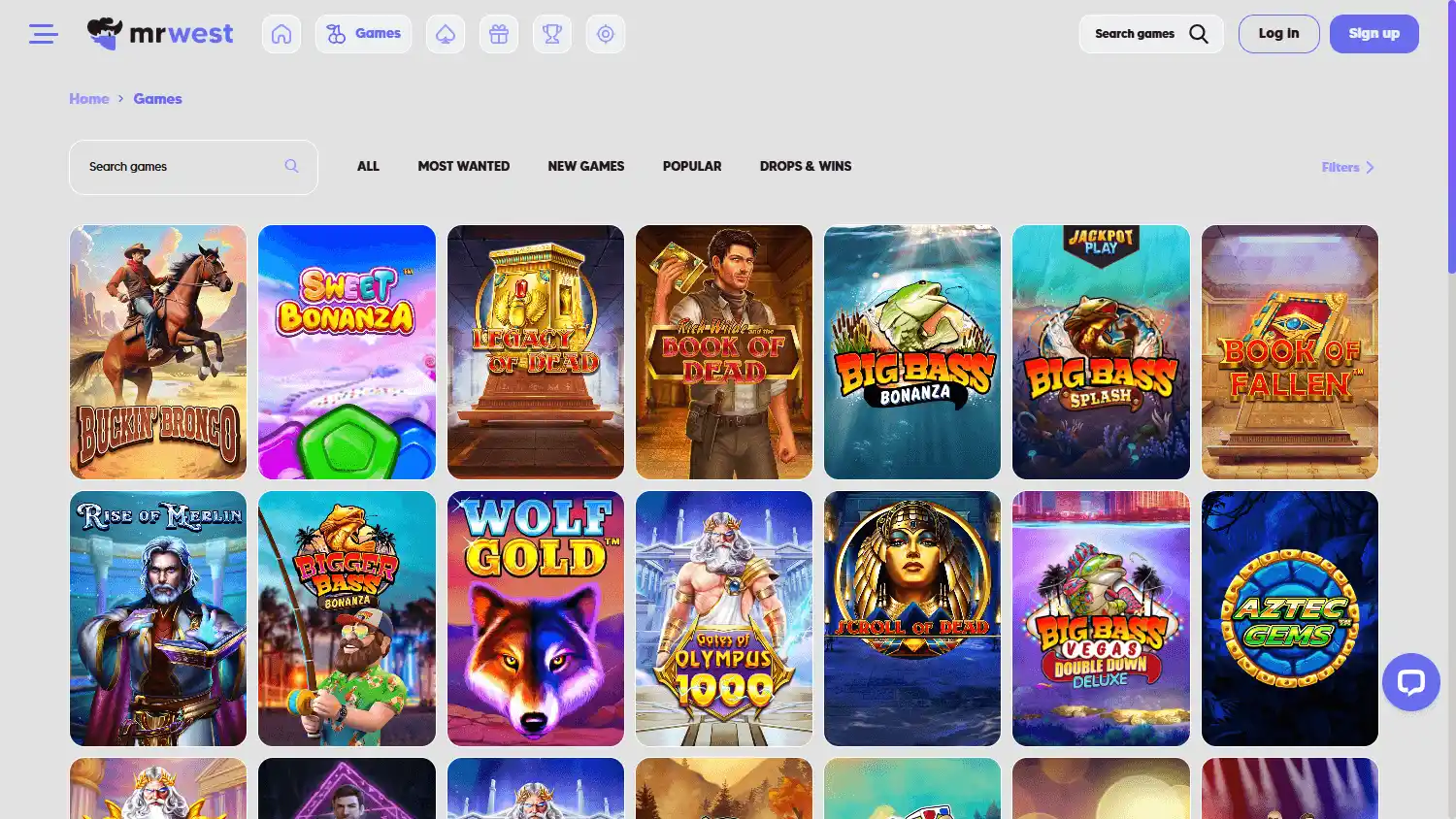 MrWest Casino screenshot 2