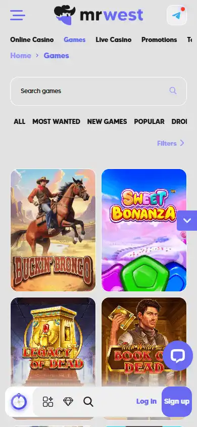 MrWest Casino screenshot 5
