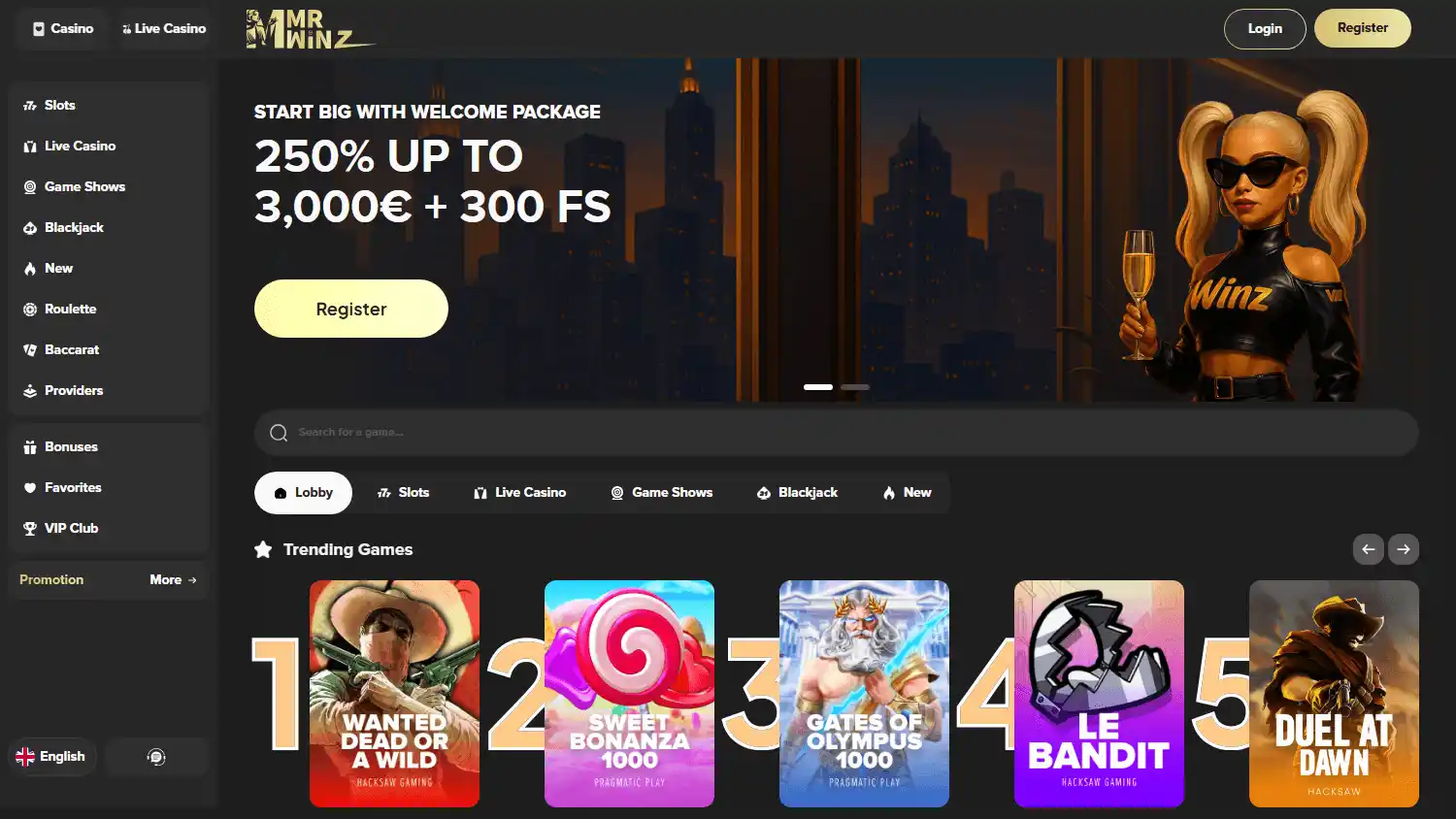 MrWinz Casino screenshot 1