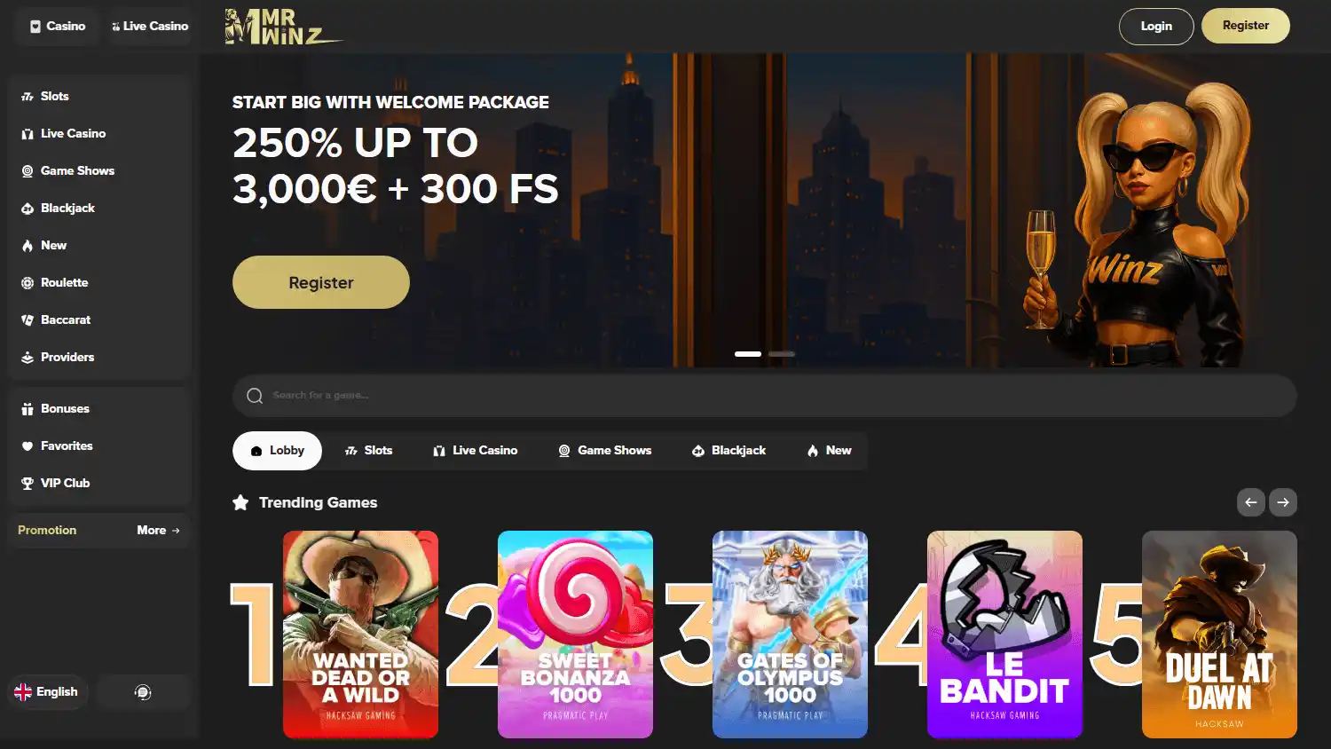 MrWinz Casino screenshot 2