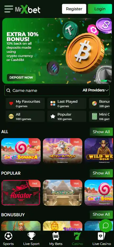 MisterXvip Casino screenshot 5