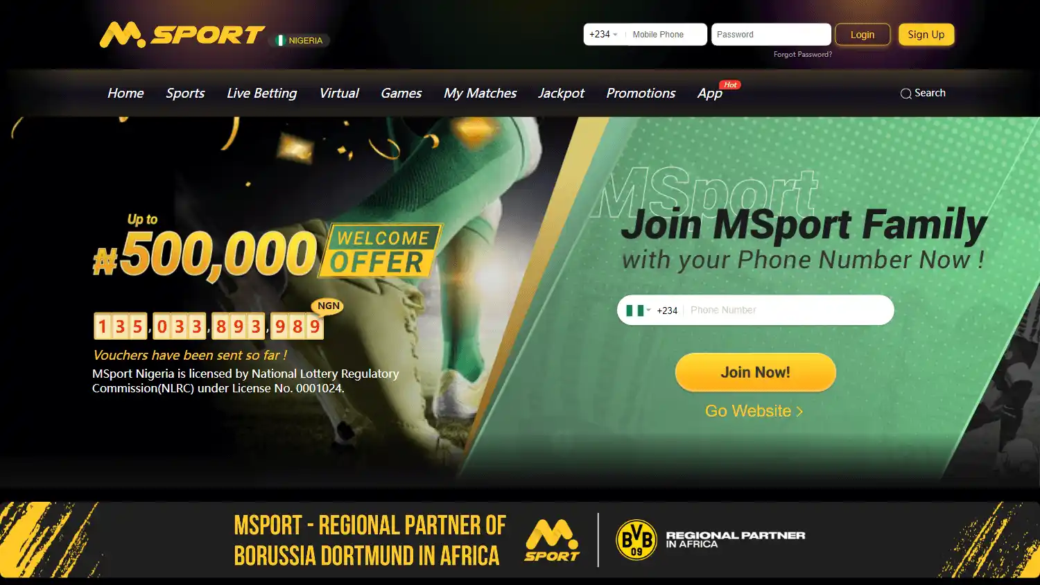 MSport Casino screenshot 1