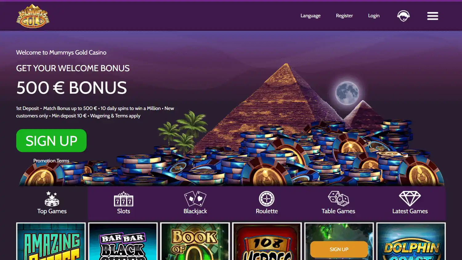 Mummys Gold Casino screenshot 1