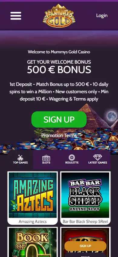 Mummys Gold Casino screenshot 3