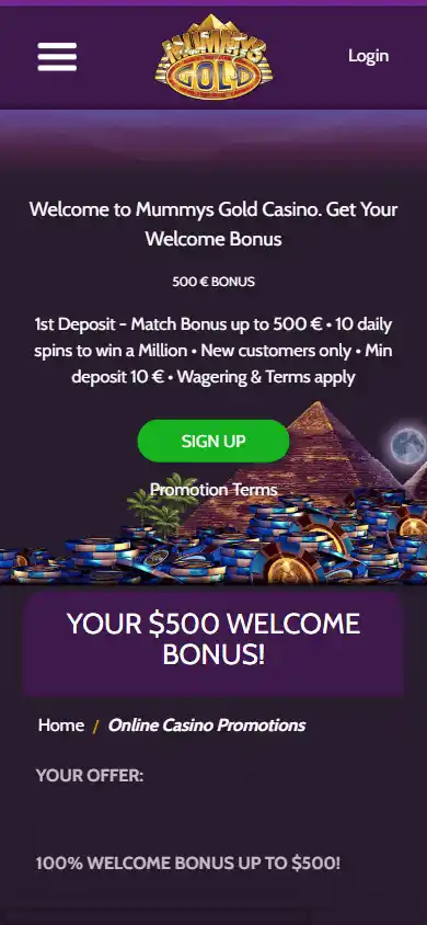 Mummys Gold Casino screenshot 4
