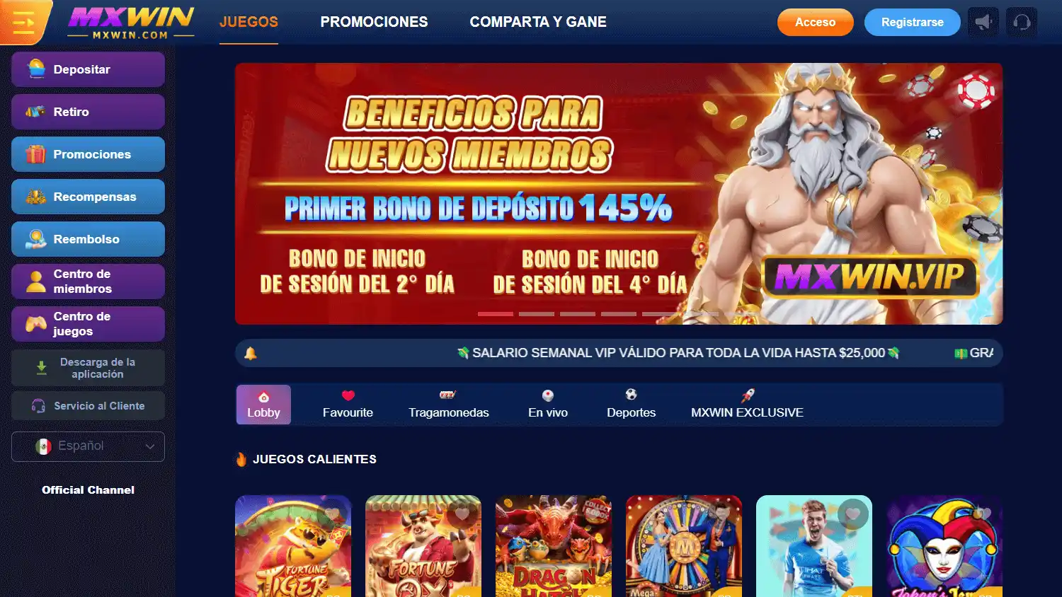 MXWin Casino screenshot 1
