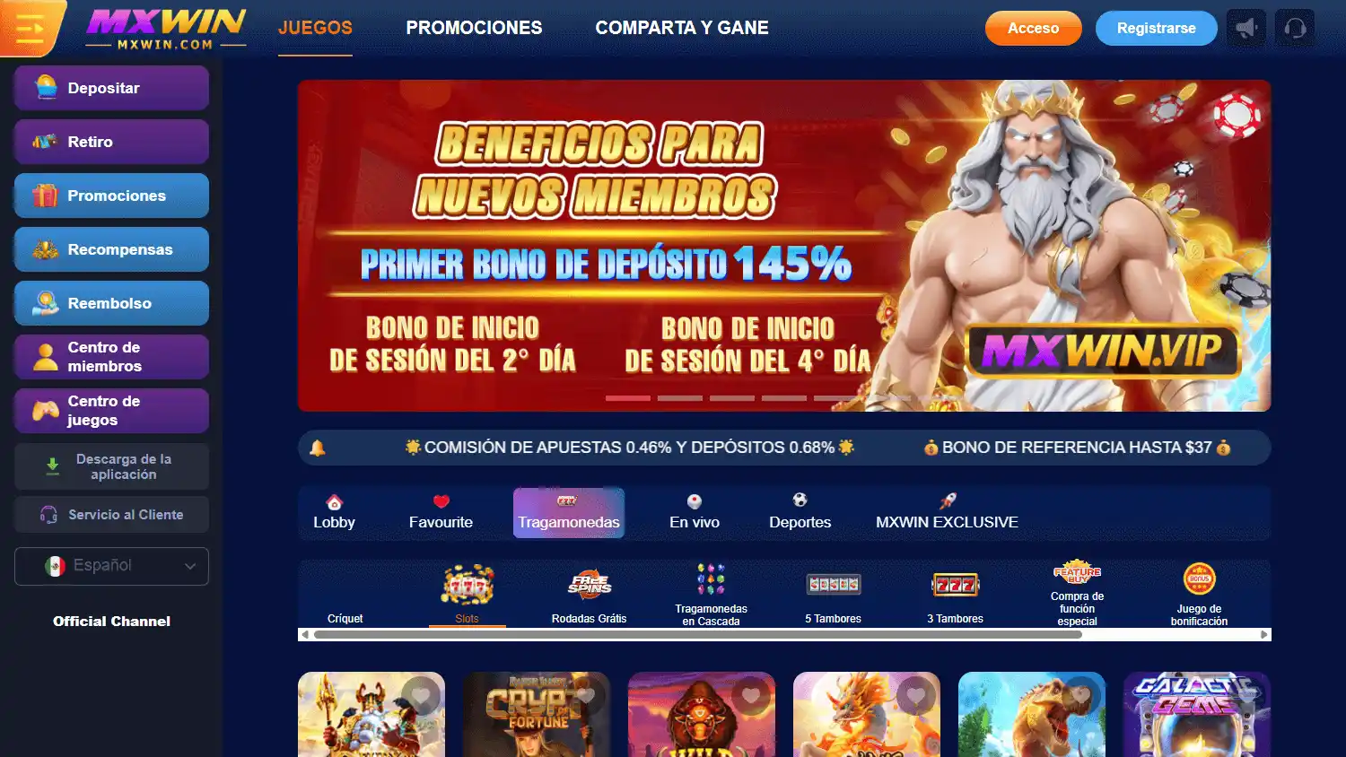 MXWin Casino screenshot 2