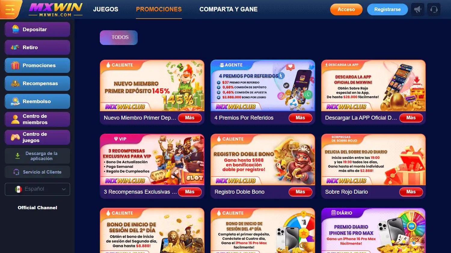 MXWin Casino screenshot 3