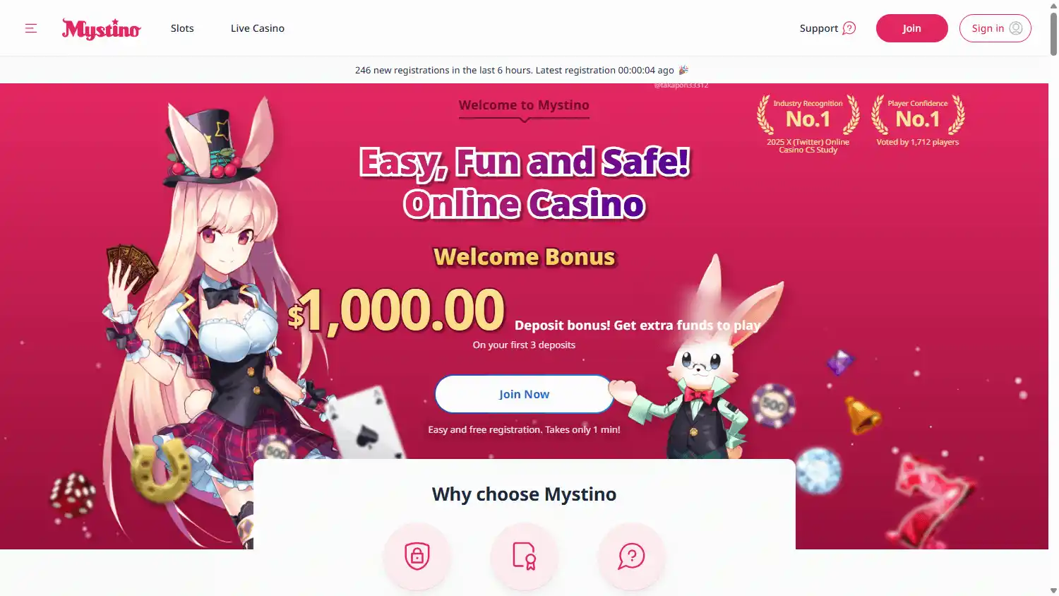 Mystino Casino screenshot 1