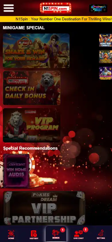N1Spin Casino screenshot 4
