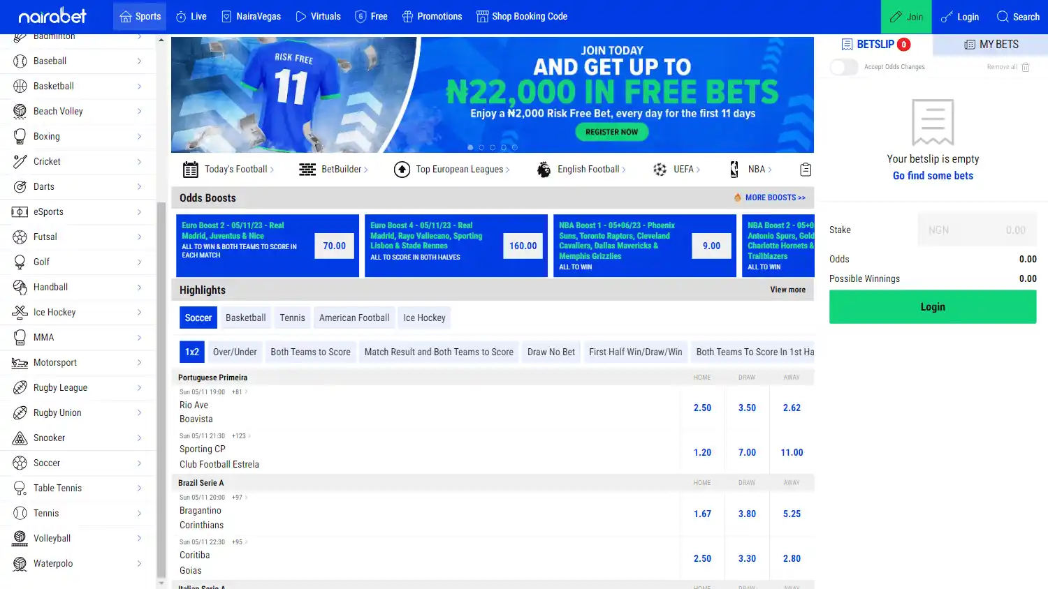 NairaBET Casino screenshot 1