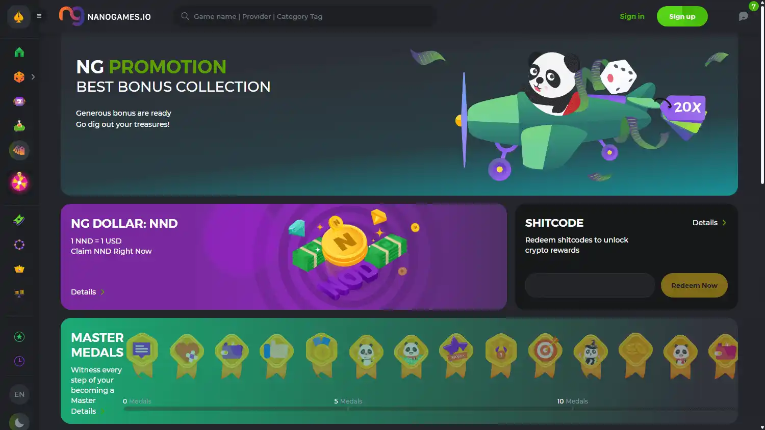 NANOGAMES.IO Casino screenshot 3