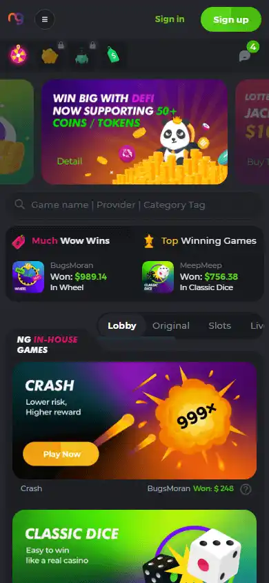 NANOGAMES.IO Casino screenshot 4