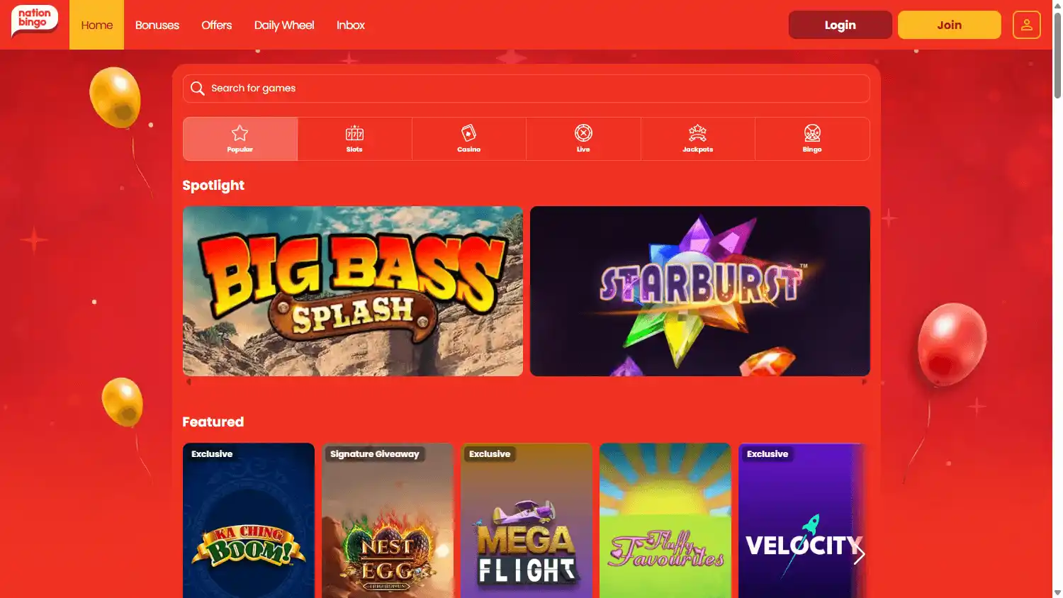 Nation Bingo Casino screenshot 2