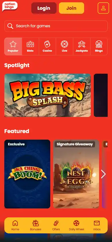 Nation Bingo Casino screenshot 5