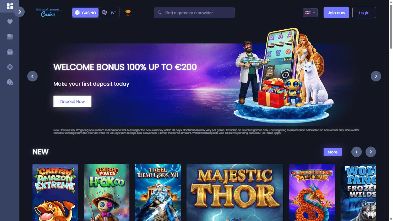National-Lottery.com Casino screenshot 1