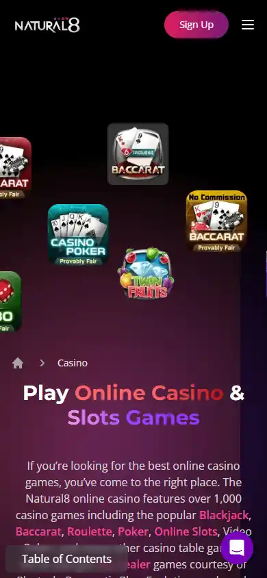 Natural8 Casino screenshot 5