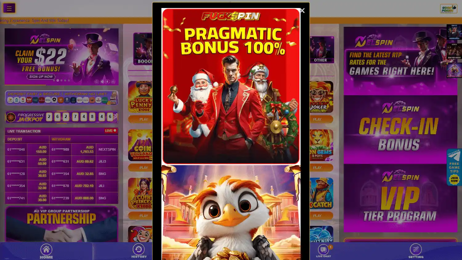NelSpin Casino screenshot 1