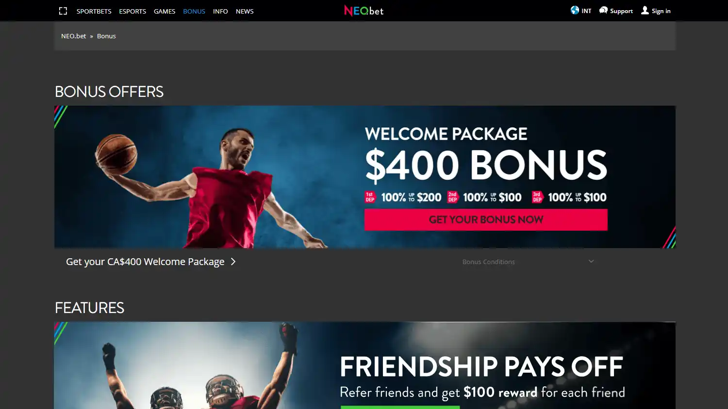 NEO.bet Casino screenshot 3