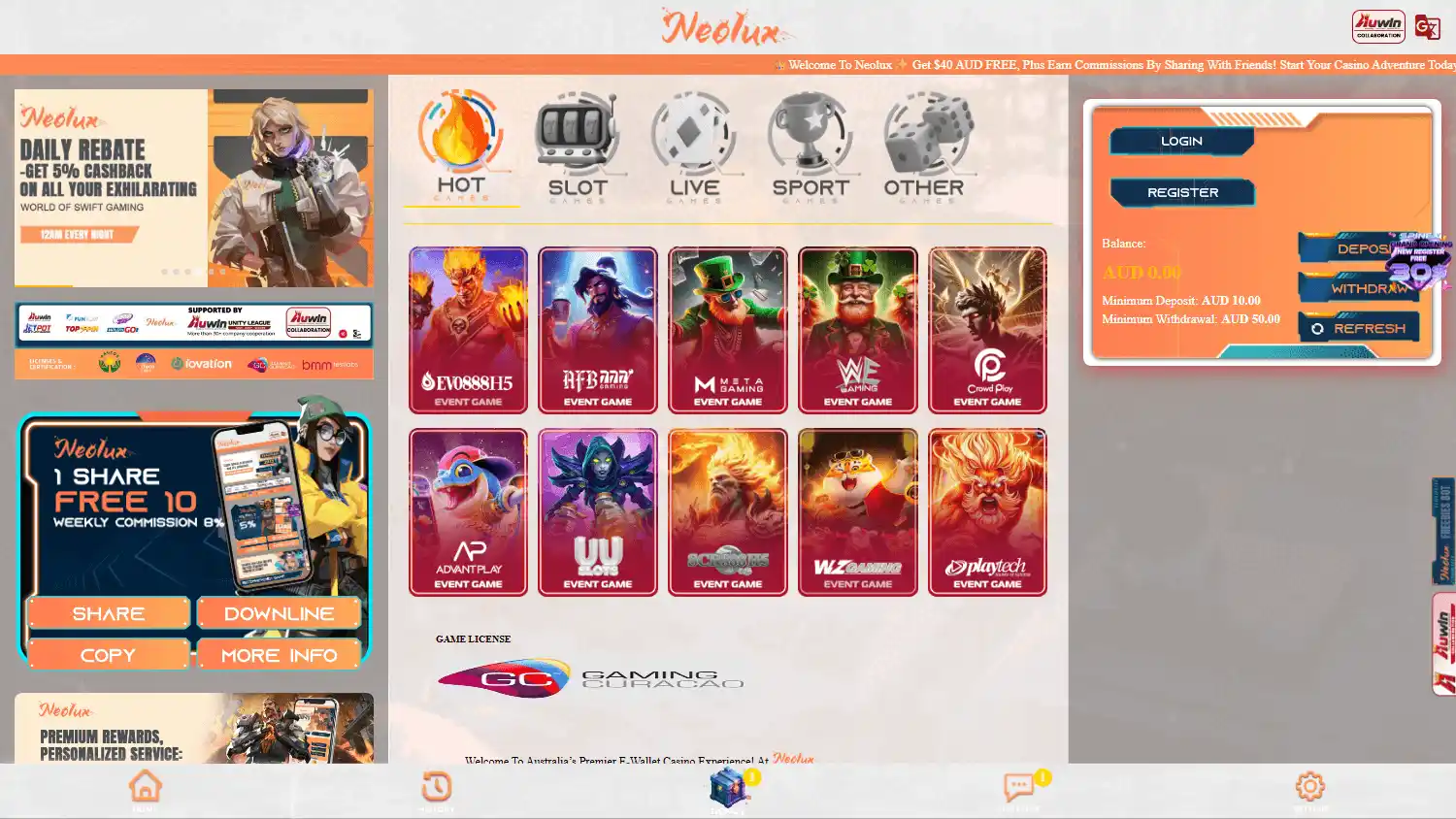 Neolux Casino screenshot 1