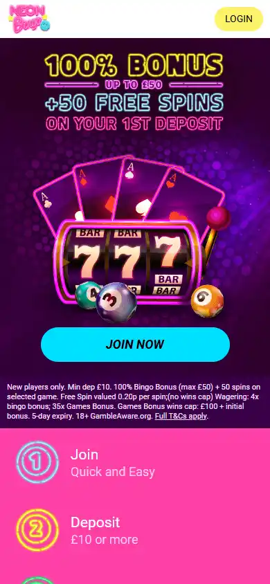 Neon Bingo Casino screenshot 2