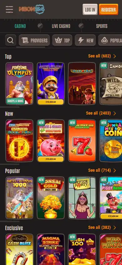 Neon54 Casino screenshot 5